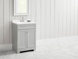 Style Selections Ellenbee 24-in Gray Single Sink Bathroom Vanity with White Cultured Marble Top
