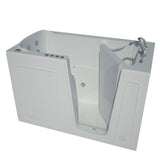Rampart 5 ft. Walk-in Whirlpool and Air Bathtub with 4 in. Tile Easy Up Adhesive Wall Surround in White - Super Arbor