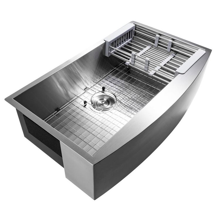Handcrafted All-in-One Farmhouse Apron Front Stainless Steel 33 in. x 22 in. x 9 in. Single Bowl Kitchen Sink