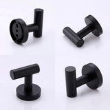 Round Bathroom Robe Hook and Towel Hook in Stainless Steel Matte Black (2-Pack) - Super Arbor