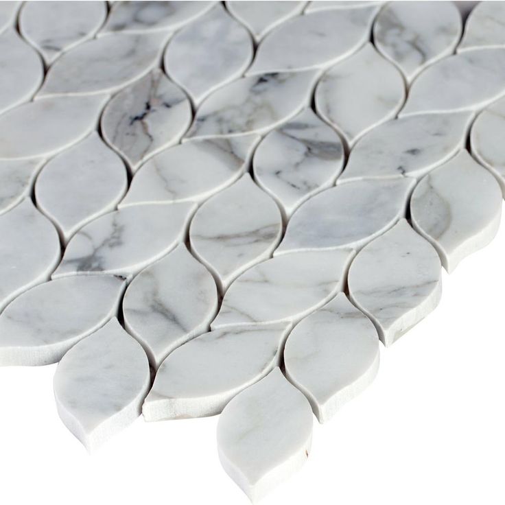 MSI Calacatta Blanco 12 in. x 13 in. x 10mm Polished Marble Mesh-Mounted Mosaic Tile (10.80 sq. ft./case)