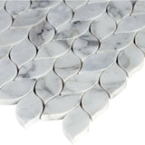 MSI Calacatta Blanco 12 in. x 13 in. x 10mm Polished Marble Mesh-Mounted Mosaic Tile (10.80 sq. ft./case)