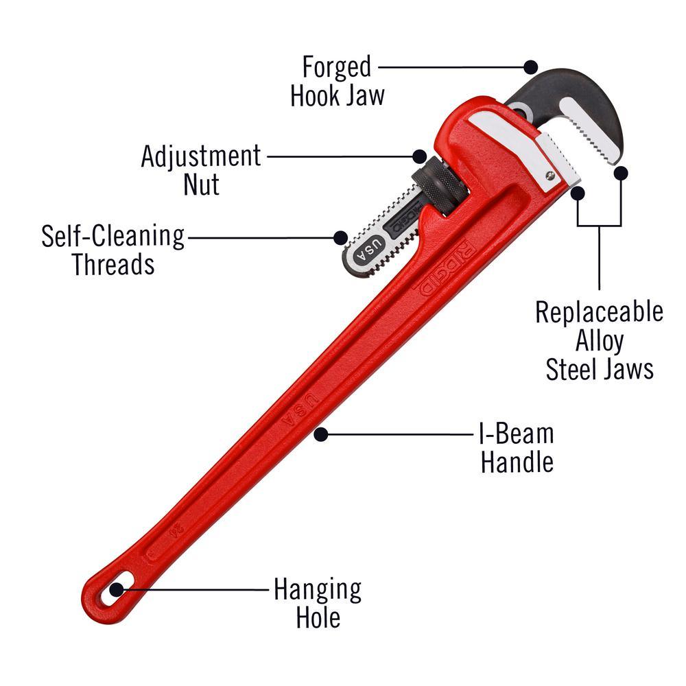 24 in. Heavy-Duty Straight Pipe Wrench - Super Arbor