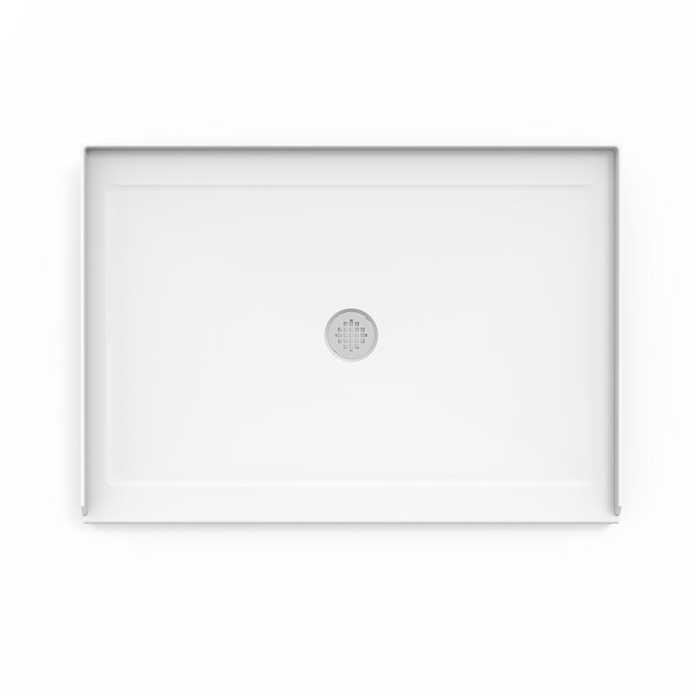 48 in. x 32 in. Center Drain 2 in. Shower Base in White - Super Arbor