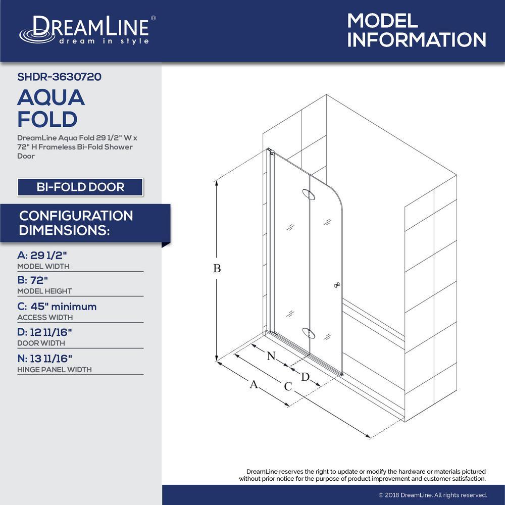 Aqua Fold 32 in. D x 32 in. W x 76 3/4 in. H Frameless Shower Door in Chrome with Base and Backwalls - Super Arbor