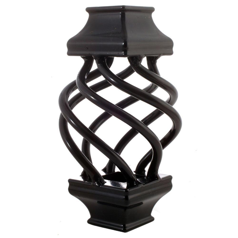 3/4 in. Black Aluminum Basket Square Baluster Collar - Super Arbor