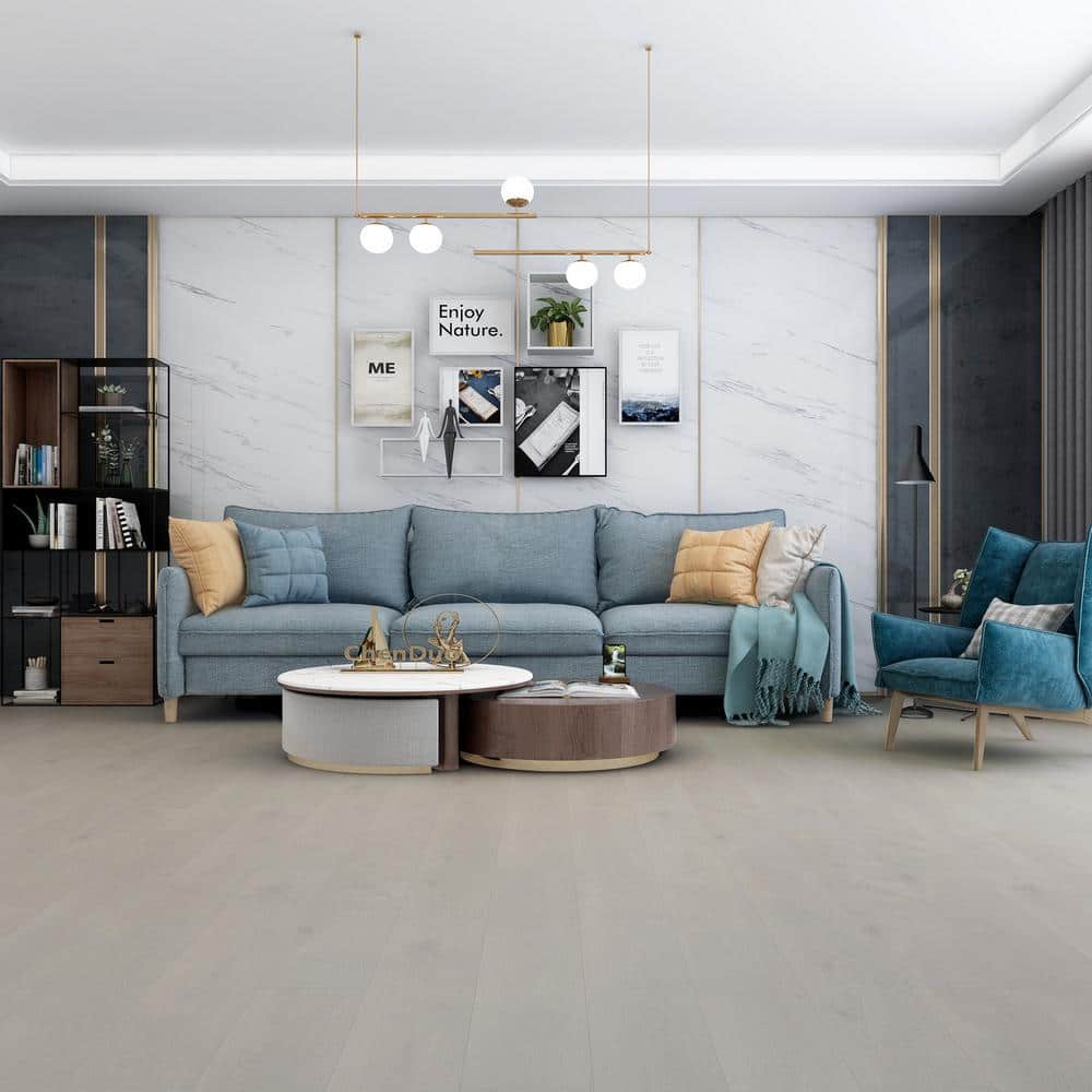 ASPEN FLOORING Echelon Oak 12mm T x 7.7 in. W x 48 in. L Click Lock Water Resistant Laminate Wood Flooring (15.39 sq. ft./case)
