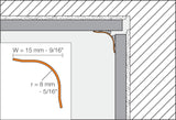 Schluter Systems ECK-KHK 0.563-in W x 98.5-in L Stainless Steel Tile Edge Trim
