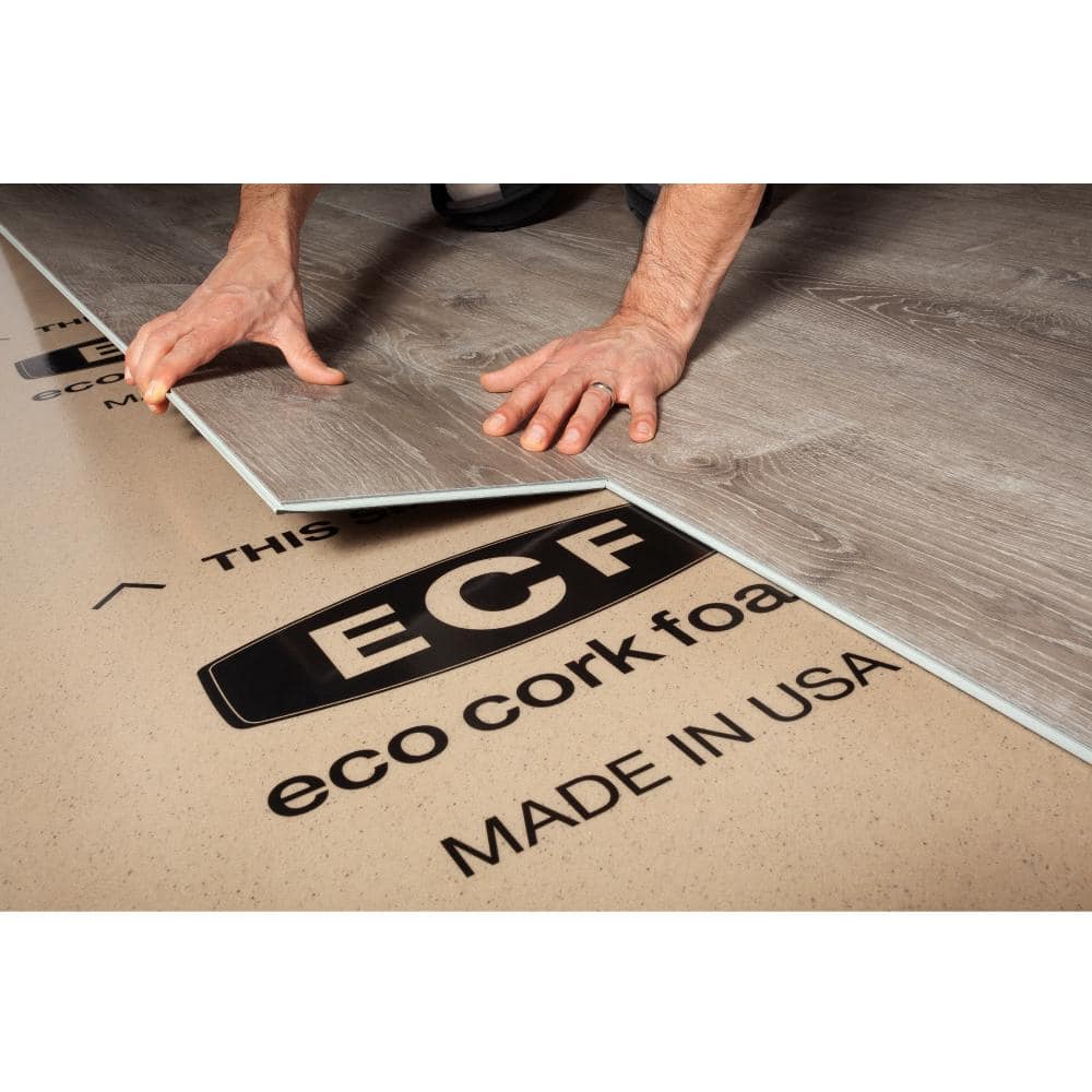 Eco Cork Foam 300 sq. ft. 3 ft. x 100 ft. x3.2mm Waterproof Premium Plus 10-in-1 Underlayment-Vinyl Plank, Laminate, Engineered Wood