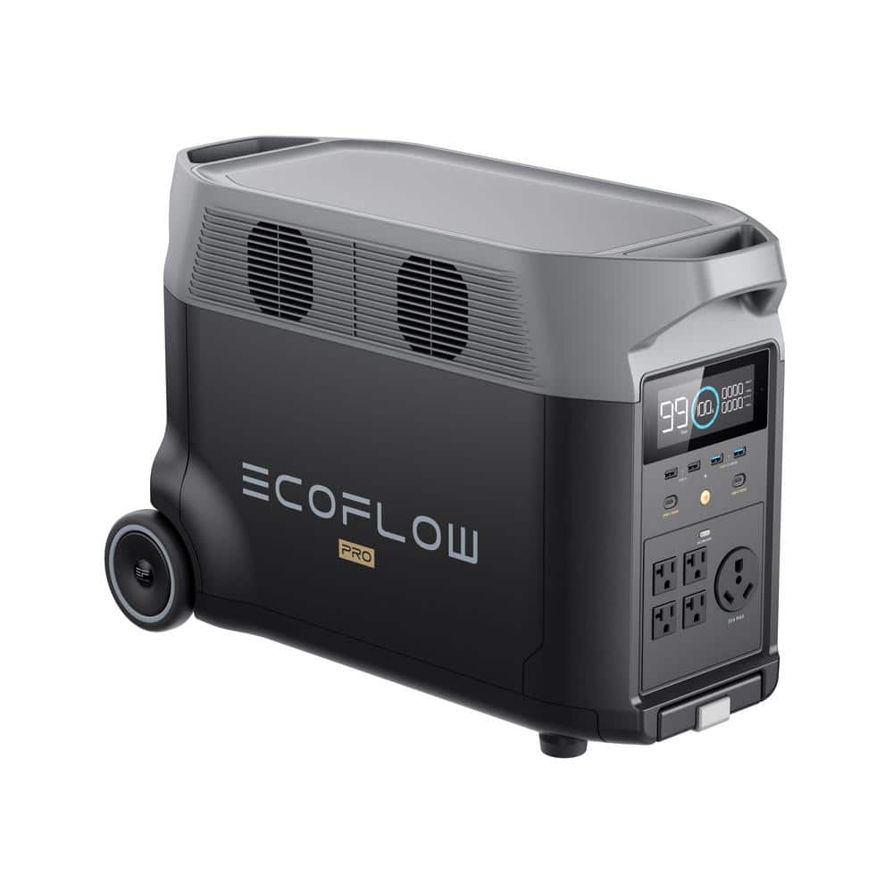 EcoFlow Battery Solar Generator DELTA Pro 3600Wh Solar, 3600W Output, LFP Power Station, Home Backup, Camping, Push-Button Start