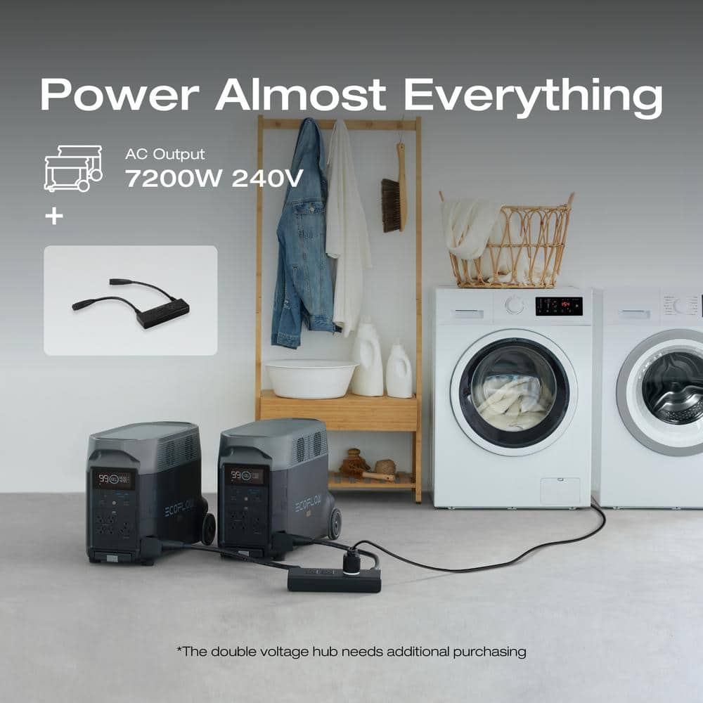 EcoFlow Battery Solar Generator DELTA Pro 3600Wh Solar, 3600W Output, LFP Power Station, Home Backup, Camping, Push-Button Start