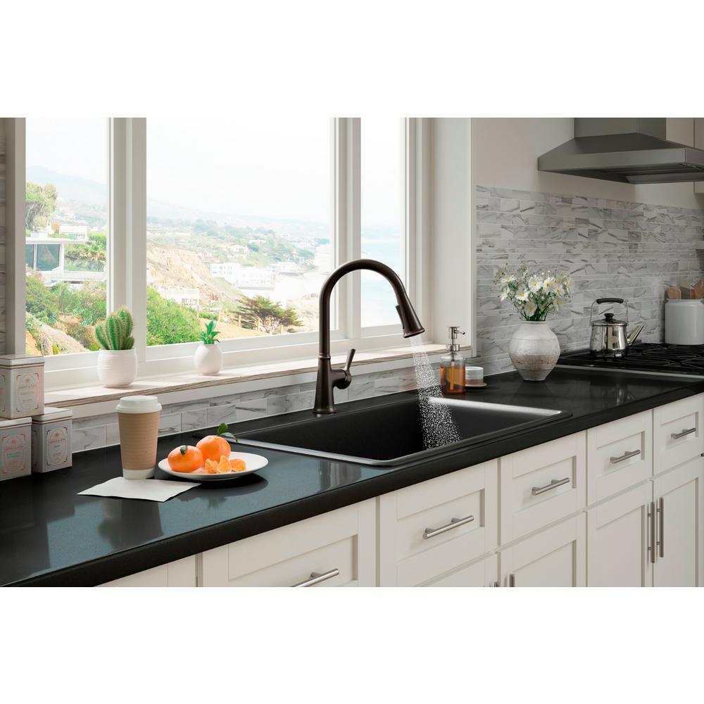 Tyne Single-Handle Pull-Down Sprayer Kitchen Faucet in Oil-Rubbed Bronze - Super Arbor