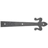 Everbilt 8 in. Black Decorative Fleur-de-lis Strap Hinge (2-Pack)