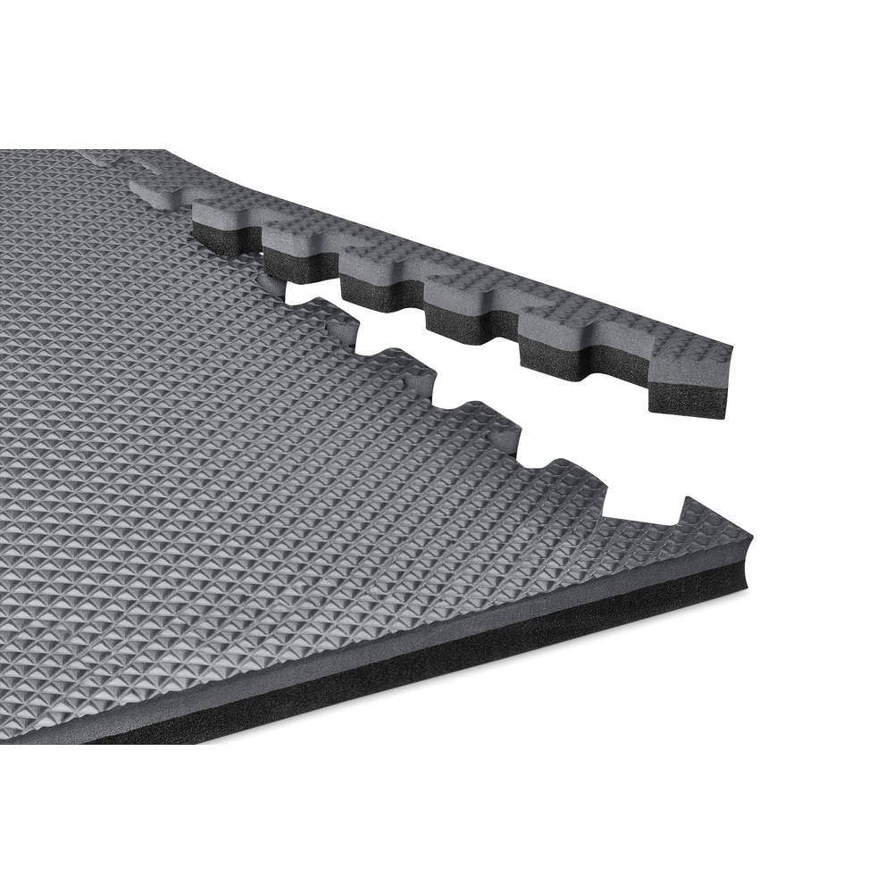 Norsk Gray/Black 24 in. x 24 in. EVA Foam Truly Reversible Interlocking Tile (42-Tile)