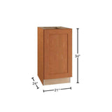 Home Decorators Collection Newport 21 in. W x 24 in. D x 34.5 in. H Assembled Plywood Base Kitchen Cabinet in Cinnamon with 2ROT Soft Close LH