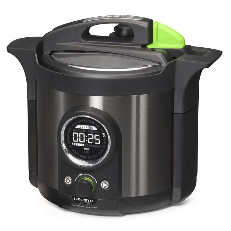 Precise Plus 6 Qt. Black Stainless Steel Electric Pressure Cooker with Built-In Timer