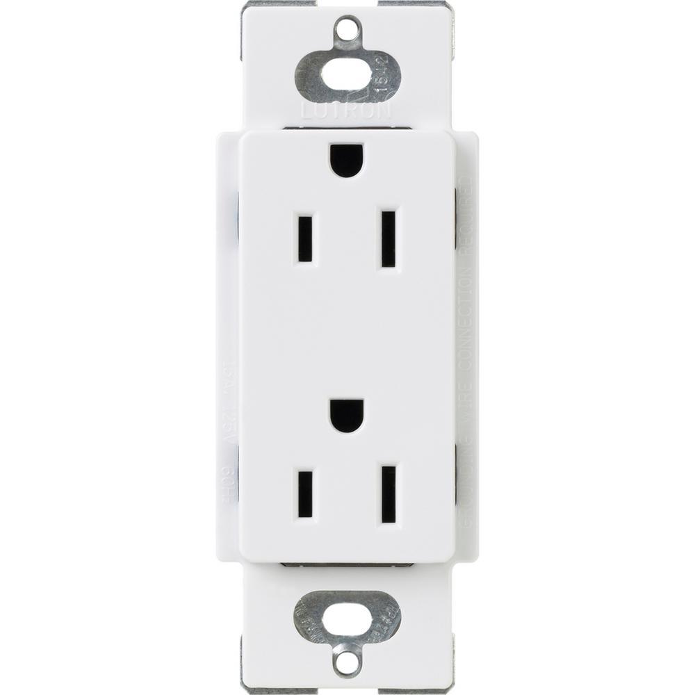 Claro 15 Amp Duplex Outlet, White - Super Arbor