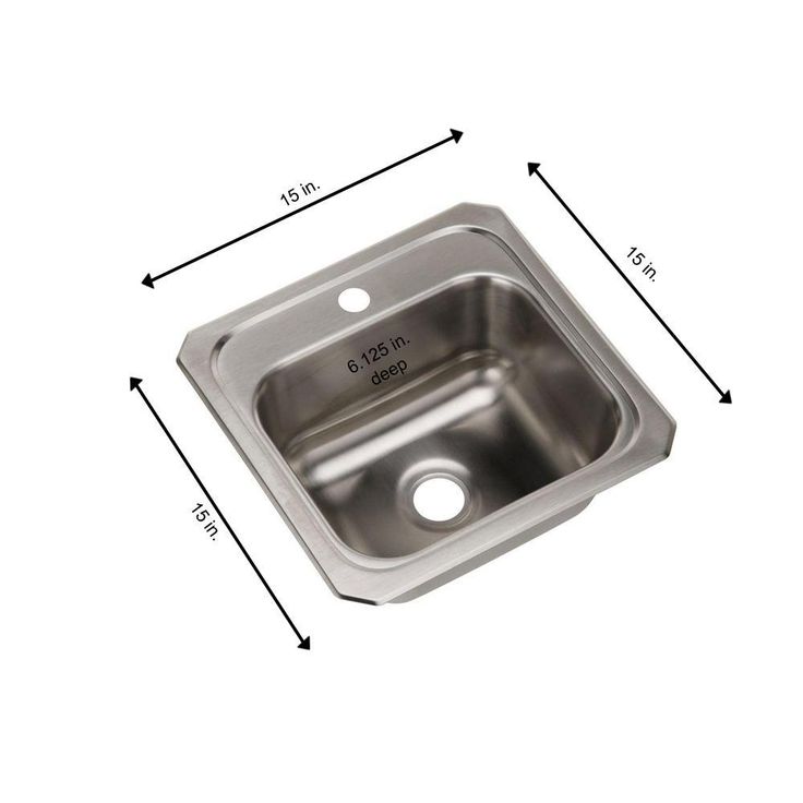 Celebrity Drop-In Stainless Steel 15 in. 1-Hole Single Bowl Kitchen Sink