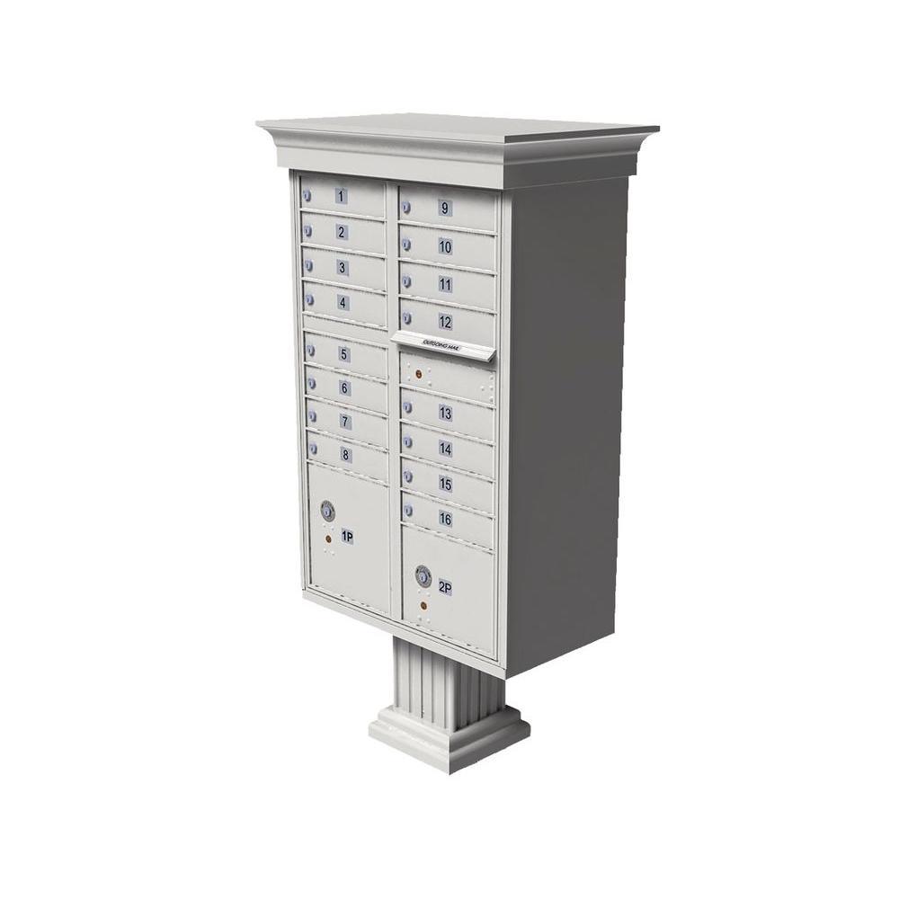 Vital 12-Mailboxes 1-Parcel Locker 1-Outgoing Pedestal Mount Cluster Box Unit - Super Arbor