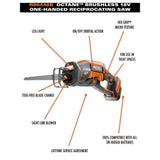 18-Volt OCTANE Cordless Brushless One-Handed Reciprocating Saw with 18-Volt Lithium-Ion 2.0 Ah Battery and Charger Kit - Super Arbor