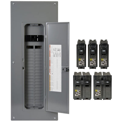 Homeline 200 Amp 40-Space 80-Circuit Indoor Main Breaker Qwik-Grip Plug-On Neutral Load Center with Cover - Value Pack - Super Arbor