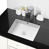 LORDEAR 18 in. Undermount Bathroom Vessel Sink Modern Rectangle Porcelain Ceramic Lavatory Vanity Bathroom Sink in Pure White