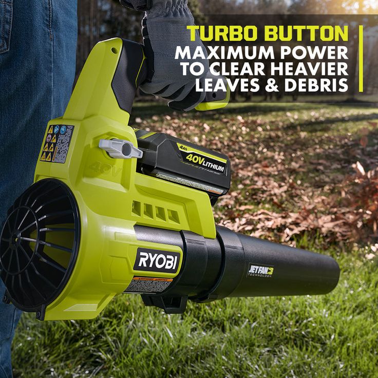 RYOBI 110 MPH 525 CFM 40-Volt Lithium-Ion Cordless Variable-Speed Battery Jet Fan Leaf Blower (Tool-Only)