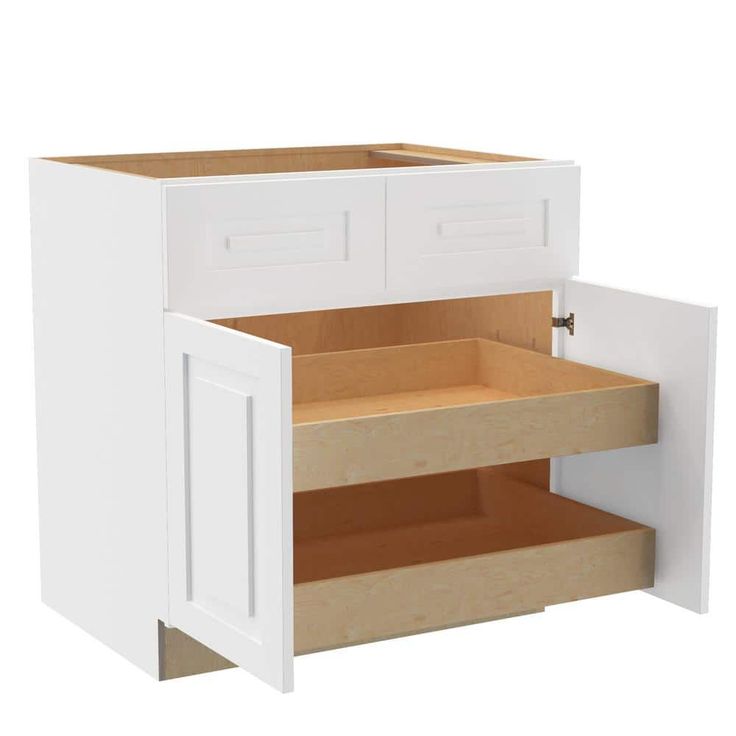 Home Decorators Collection Grayson 33 in. W x 24 in. D x 34.5 in. H Assembled Plywood Base Kitchen Cabinet in Pacific White with 2ROT Soft Close
