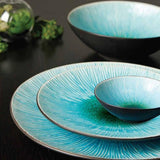 ShangriLa Court 16-Piece Asian Inspired Blue Earthenware Dinnerware Set (Service for 4)