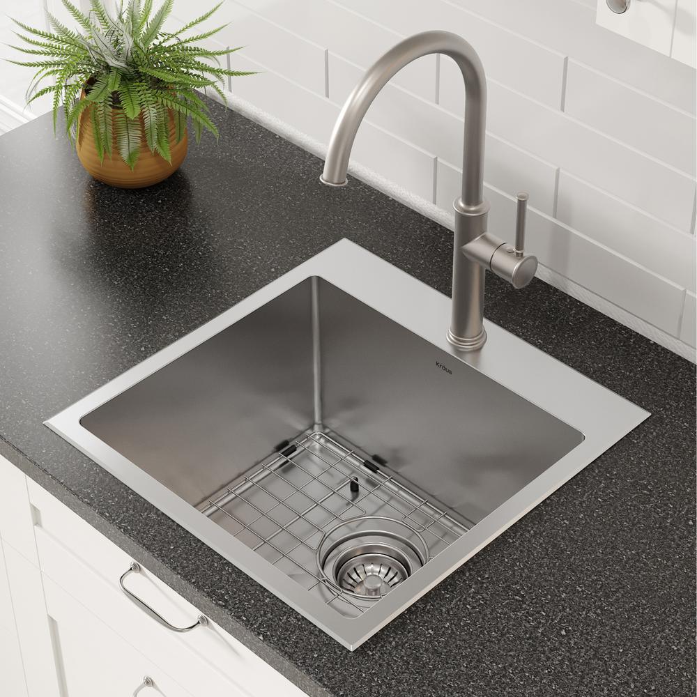Standart PRO Drop-In Stainless Steel 18 in. 1-Hole Single Bowl Kitchen Sink - Super Arbor