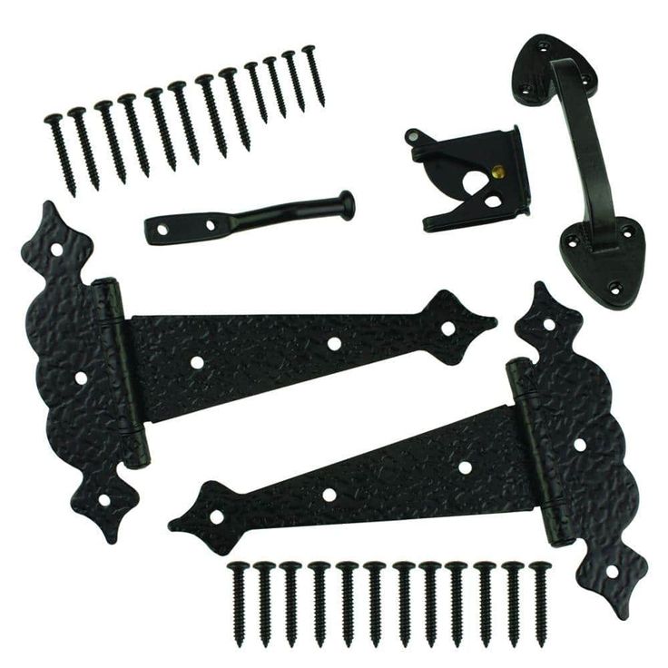 Everbilt Black Decorative Gate Tee Hinge and Latch Set