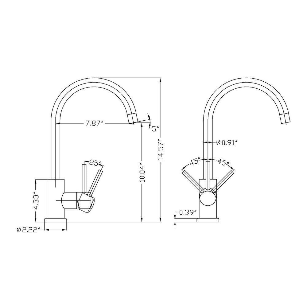 Undermount Stainless Steel 15 in. 18-Gauge Bar Sink in Brushed Stainless with Gooseneck Kitchen Faucet - Super Arbor