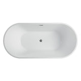 Bordeaux 54 in. Acrylic Flatbottom Freestanding Bathtub in White - Super Arbor