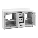 Style Selections Lowry 61-in Light Gray Double Sink Bathroom Vanity with White Acrylic Top