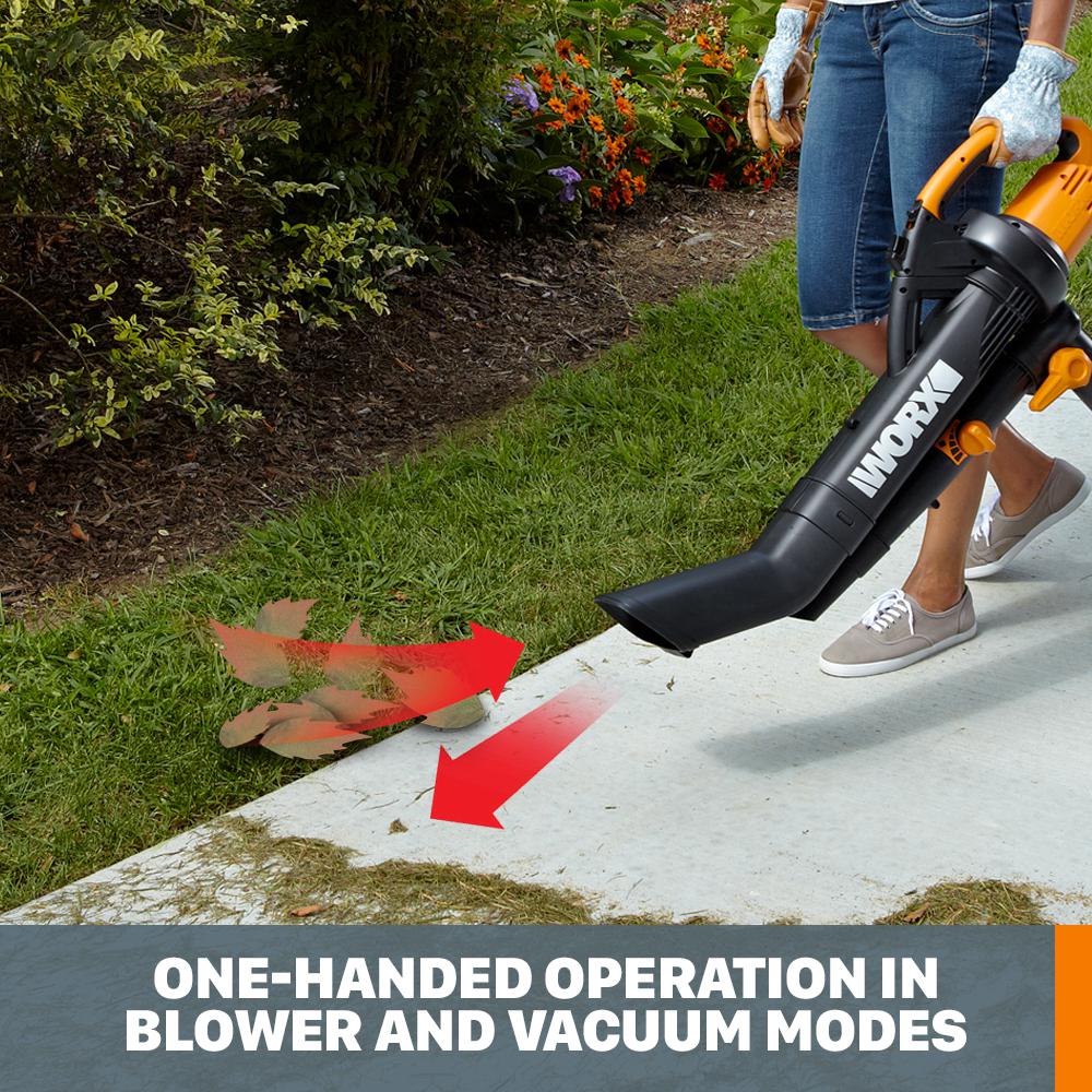 Worx 120 MPH 350 CFM 12 Amp Electric Leaf Blower/Mulcher/Vac with Metal Impeller - Super Arbor
