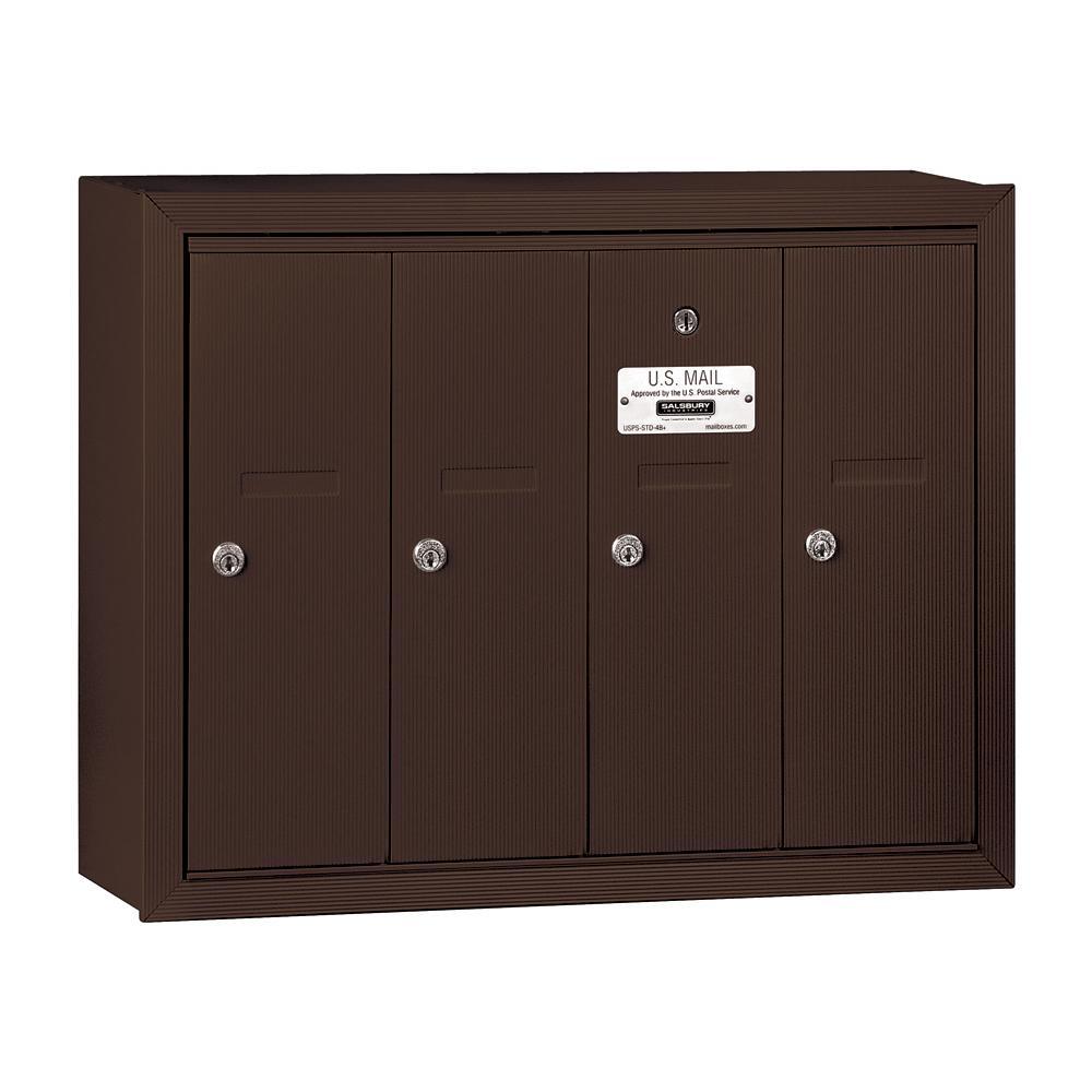 Aluminum Surface-Mounted USPS Access Vertical Mailbox with 4 Door - Super Arbor