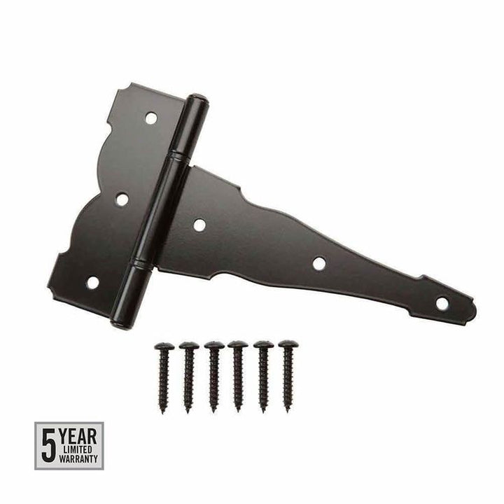 Everbilt 8 in. Black Stainless Steel Decorative Gate Tee Hinge