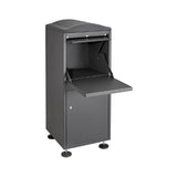 Black Free-Standing Steel Secured Parcel Drop Box - Super Arbor