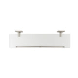 Square 20 in. Frosted Glass Shelf with Rail in Satin Nickel - Super Arbor
