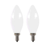 Feit Electric 60-Watt Equivalent B10 Candelabra Dimmable Filament CEC Frosted Glass Chandelier LED Light Bulb, Daylight (2-Pack)