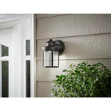 Black Motion Sensor Outdoor Integrated LED Wall Lantern Sconce