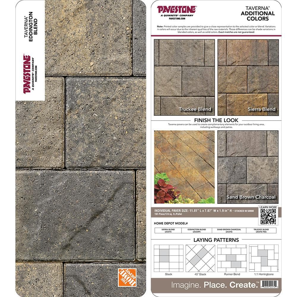 Pavestone Paper Sample Only of Taverna Rec 11.81 in. L x 7.87 in. W x 50 mm. H Eddington Blend Concrete Paver (1-Piece)