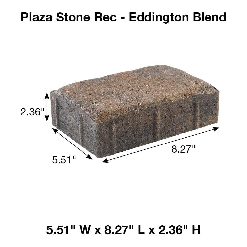 Pavestone Plaza Rectangle 8.27 in. L x 5.51 in. W x 2.36 in. H Eddington Blend Concrete Paver (300-Pieces/96 sq. ft./Pallet)