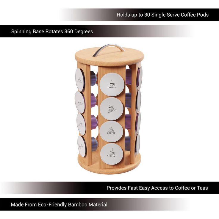 30-Count Bamboo Coffee Pod Carousel
