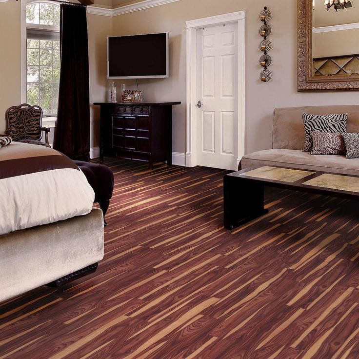 TrafficMaster African Wood Dark 6 in. W x 36 in. L Luxury Vinyl Plank Flooring (24 sq. ft. / case)