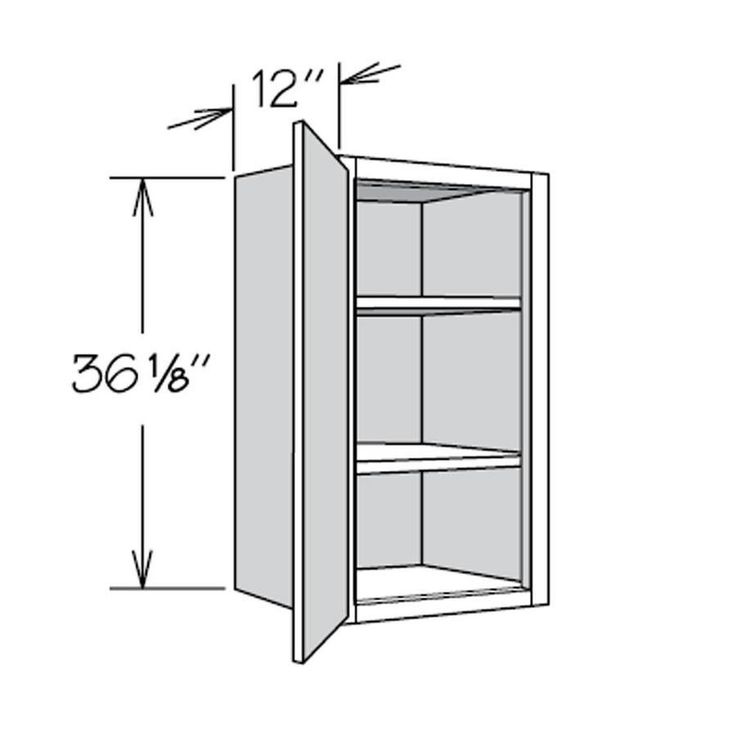 allen + roth Annscroft 18-in W x 36.125-in H x 12-in D Hazelnut Maple Door Wall Semi-Custom Cabinet