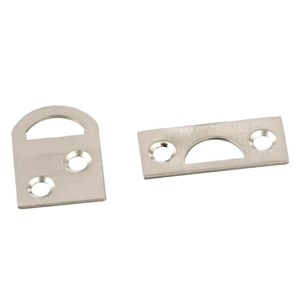 Surface Bolt, 4 in., Solid Brass Construction, Satin Nickel Finish, 2 Keepers - Super Arbor