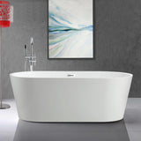 Bordeaux 59 in. Acrylic Flatbottom Freestanding Bathtub in White - Super Arbor
