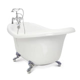 Chelsea 60 in. Acrylic Slipper Clawfoot Bathtub Package in White with Old Bronze Imperial Feet and Deck Mount Faucet - Super Arbor