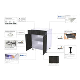 Cambridge 12-in W x 34.5-in H x 24-in D Carbon Marine Wood Engineered Wood Door Base Stock Cabinet